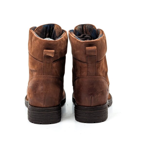 Born Women Codi Brown Leather Lace-up Waterproof Moto Combat Boots sz 9.5 - Picture 3 of 7